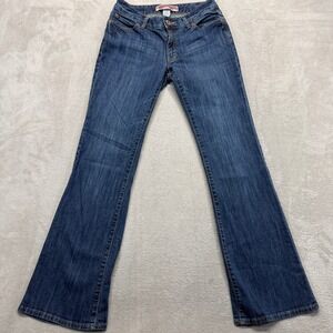 Vintage GAP Jeans Womens 2 Regular Curvy Flare Flap Pockets Dark Wash Blue Denim